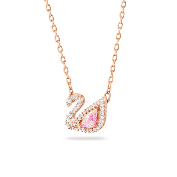 Swarovski Swan Necklace, Swan, Pink, Rose Gold-tone Plated - Image 4