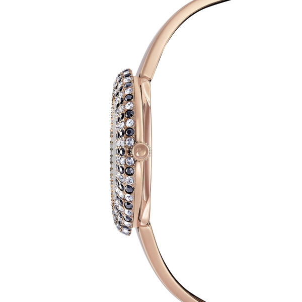 Swarovski Crystal Rose Watch, Swiss Made, Metal Bracelet, Black, Rose Gold-tone Finish - Image 2