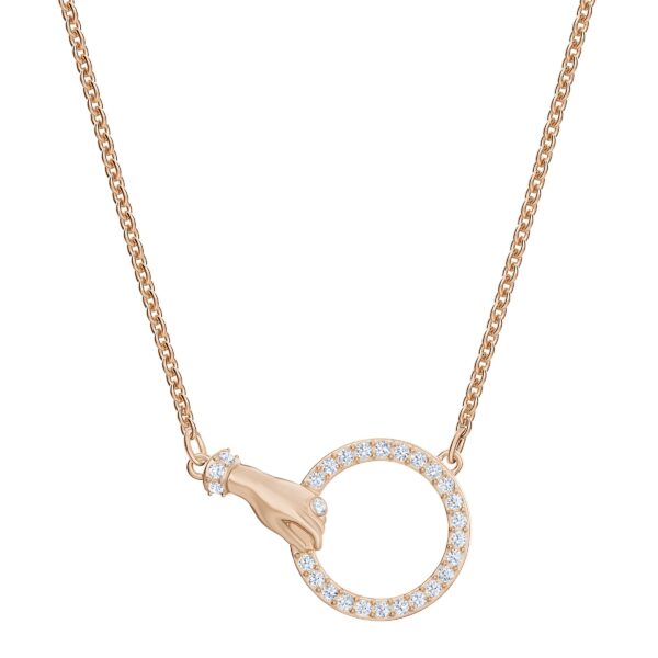 Swarovski Symbolica Necklace, Hand, White, Rose Gold-tone Plated