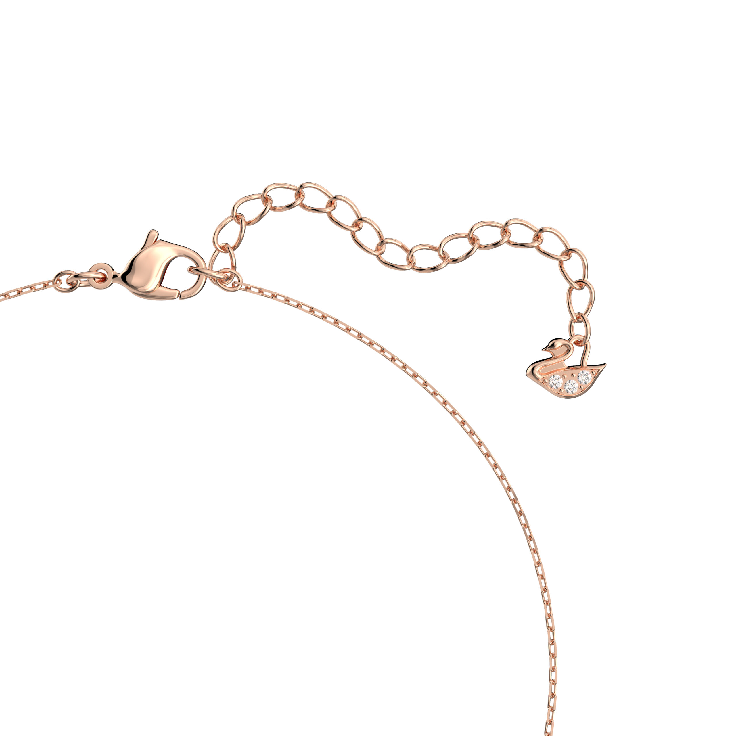 Swarovsk 5510698 Stilla Attract necklace, Square cut, White, Rose gold-tone plated