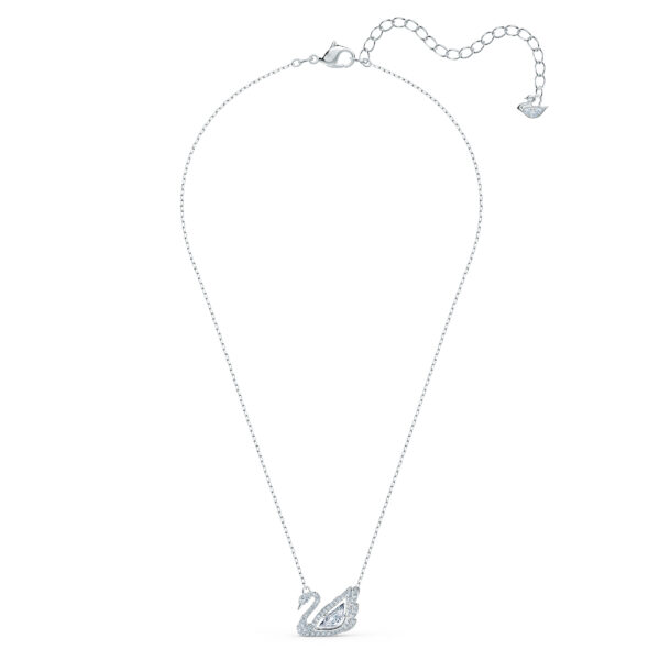 Swarovsk 5514421 Swan necklace, Swan, White, Rhodium plated