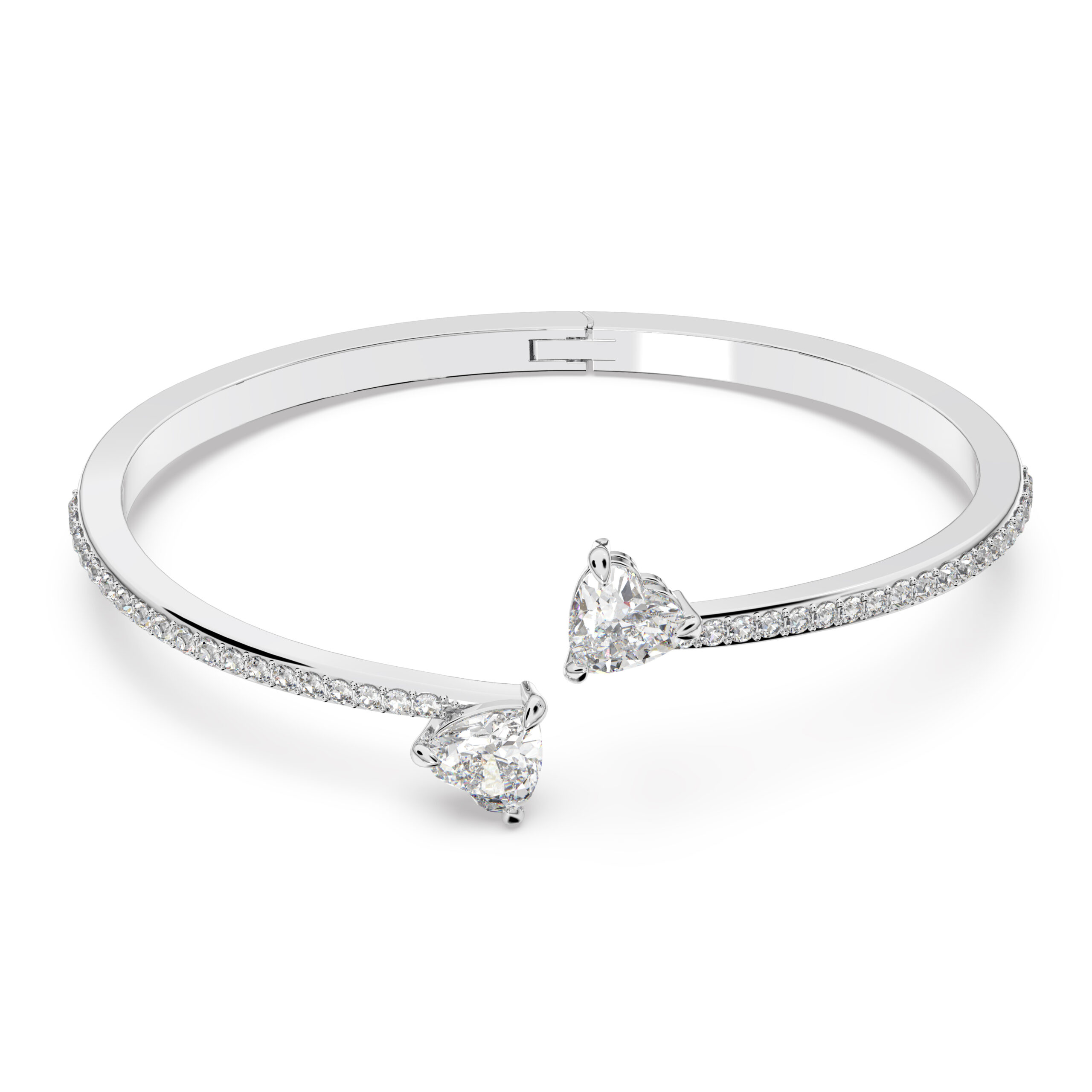 Swarovsk 5518814 Mesmera bangle, Heart, White, Rhodium plated