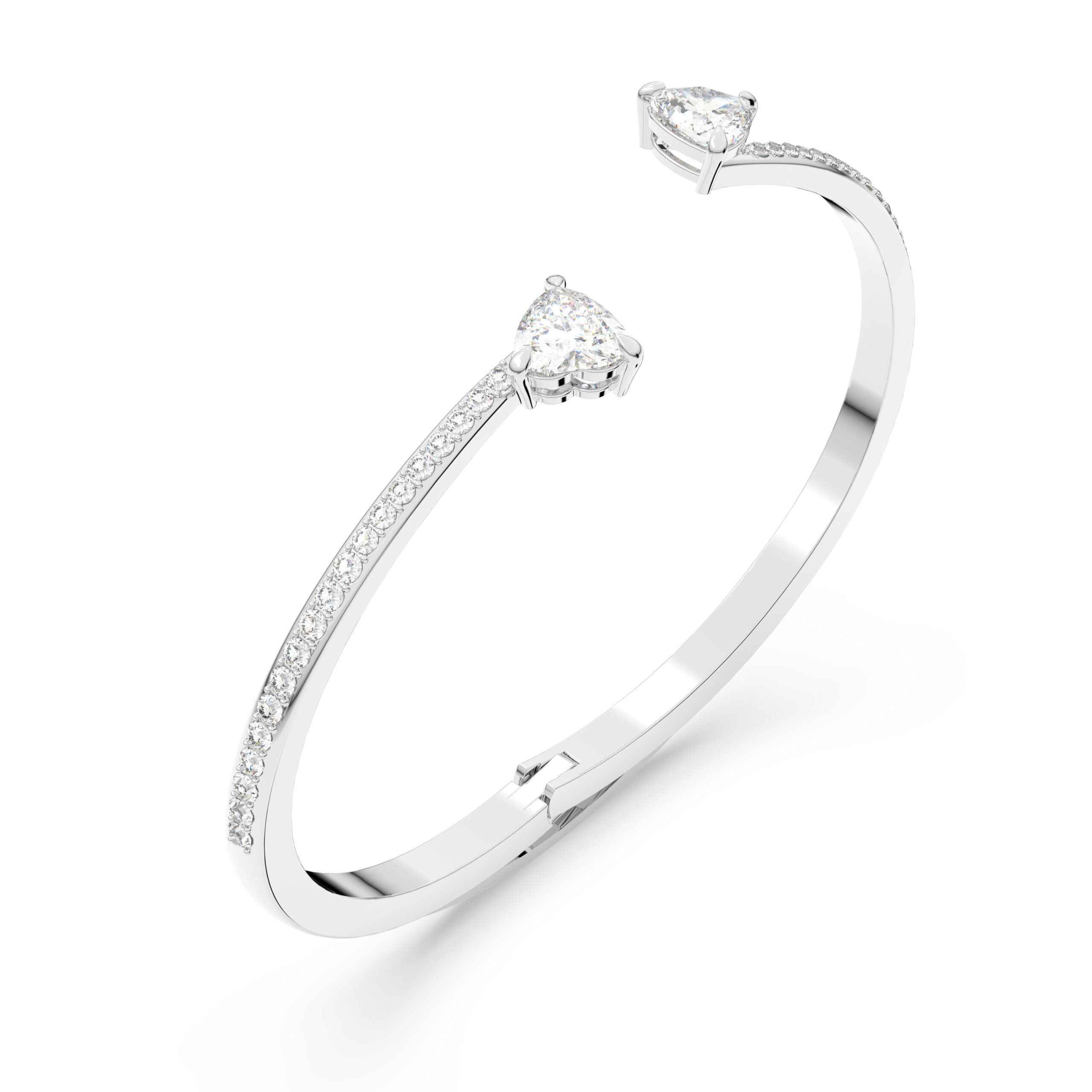 Swarovsk 5518814 Mesmera bangle, Heart, White, Rhodium plated