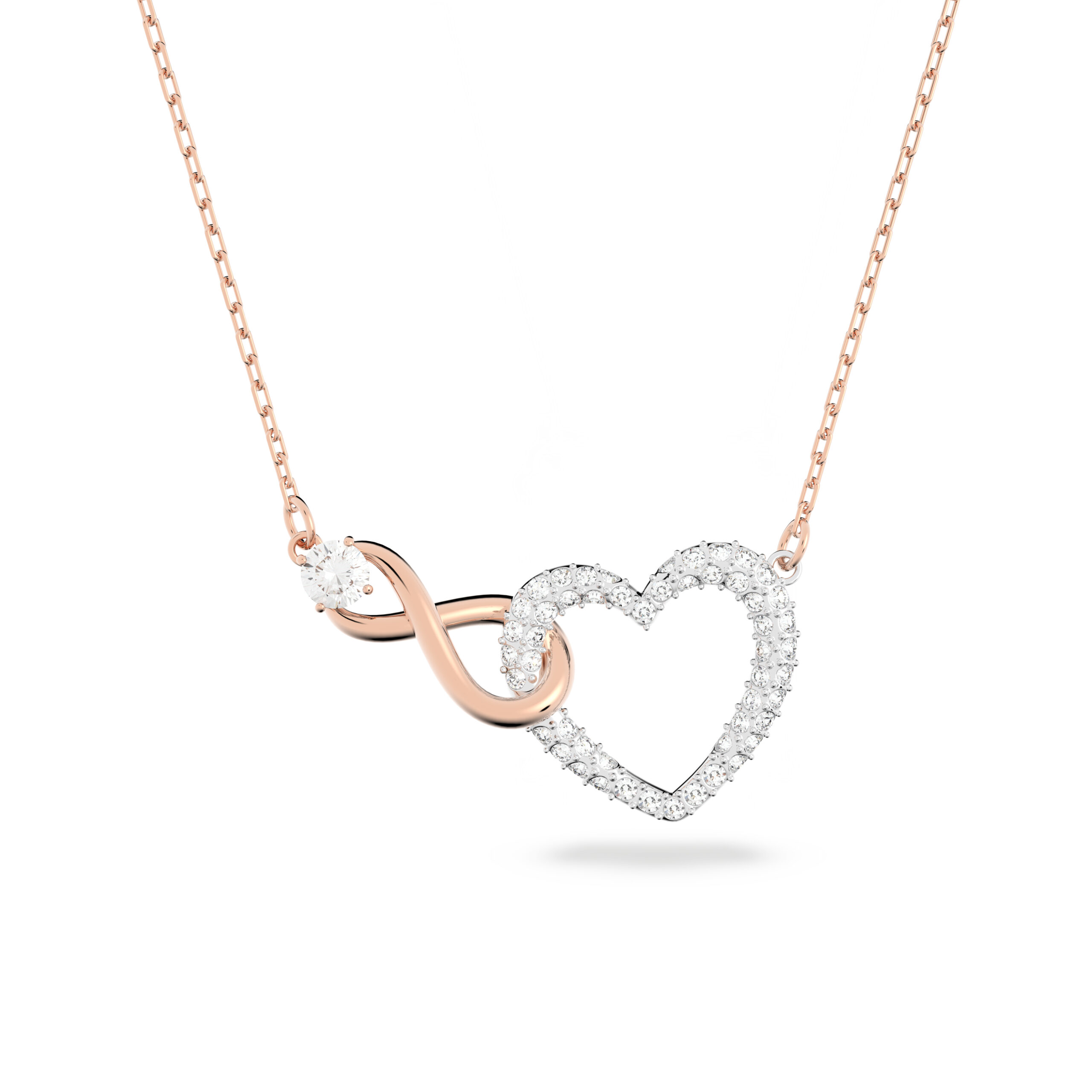 Swarovsk 5518865 Hyperbola necklace, Infinity and heart, White, Mixed metal finish