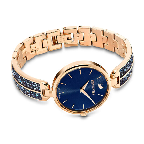 Swarovski Dream Rock Watch, Swiss Made, Metal Bracelet, Blue, Rose Gold-tone Finish - Image 3