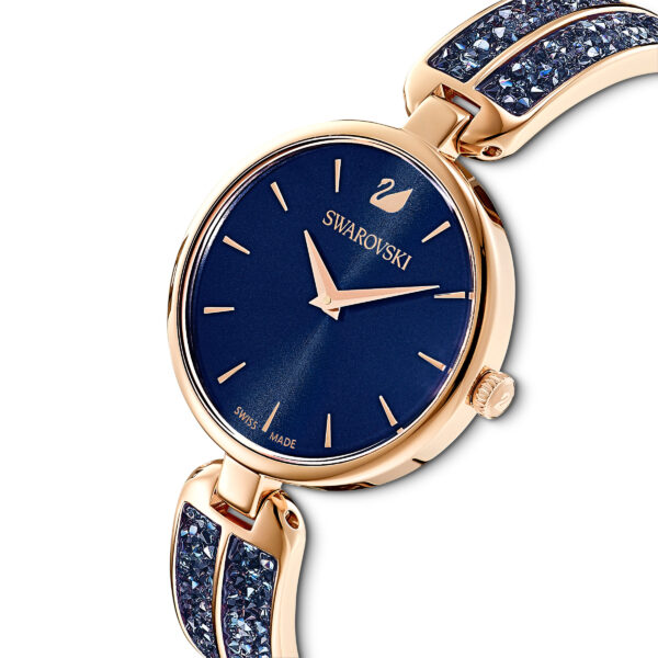 Swarovski Dream Rock Watch, Swiss Made, Metal Bracelet, Blue, Rose Gold-tone Finish - Image 4