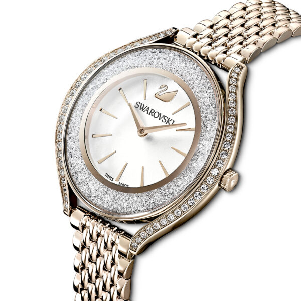 Swarovski Crystalline Aura Watch, Swiss Made, Metal Bracelet, Gold Tone, Champagne Gold-tone Finish - Image 4