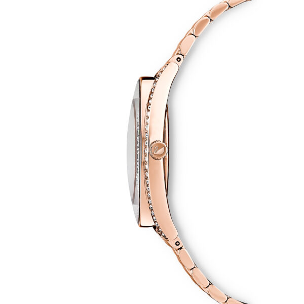 Crystalline Aura watch, Swiss Made, Metal bracelet, Rose gold tone, Rose gold-tone finish