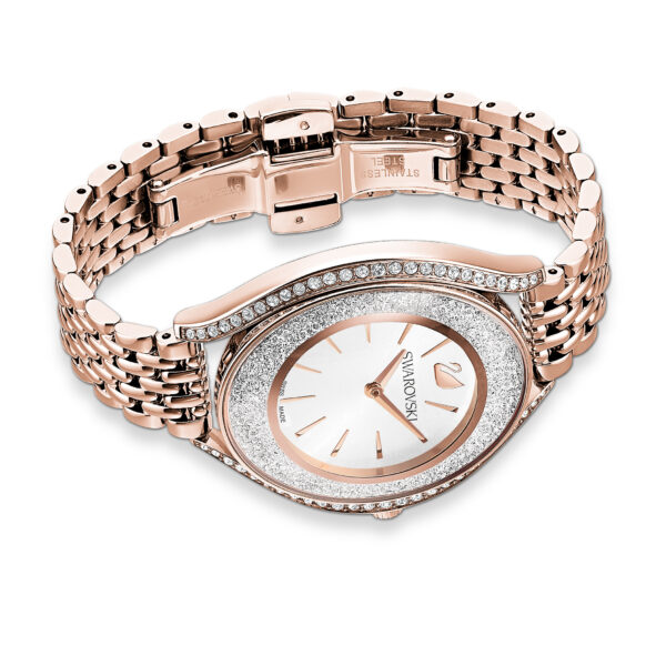 Crystalline Aura watch, Swiss Made, Metal bracelet, Rose gold tone, Rose gold-tone finish