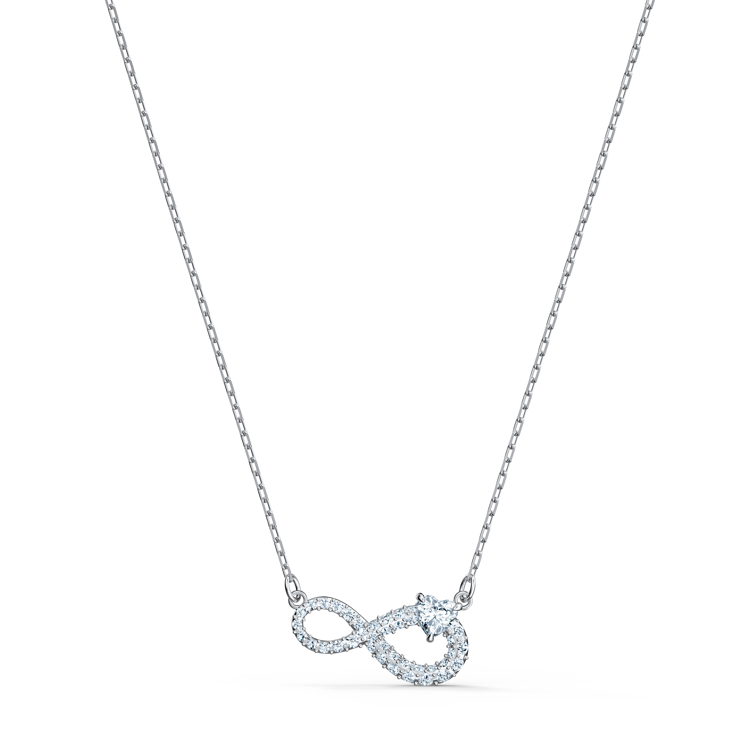 Swarovsk 5520576 Hyperbola necklace, Infinity, White, Rhodium plated