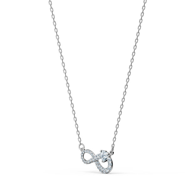 Swarovsk 5520576 Hyperbola necklace, Infinity, White, Rhodium plated