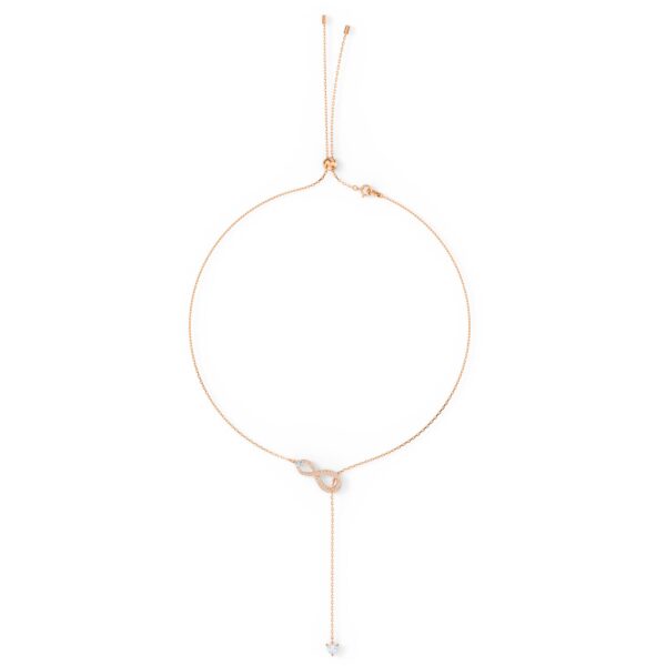 Swarovski Hyperbola Y Necklace, Infinity, White, Rose Gold-tone Plated - Image 3