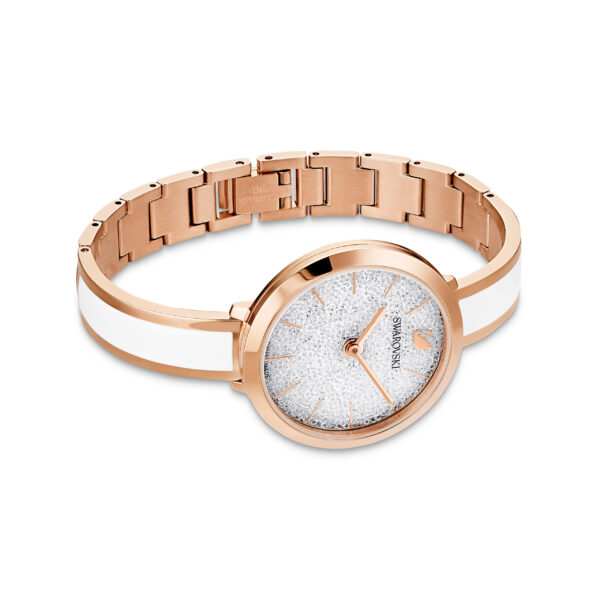 Swarovski Crystalline Delight Watch, Swiss Made, Metal Bracelet, White, Rose Gold-tone Finish - Image 4
