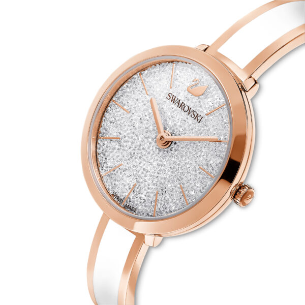 Swarovski Crystalline Delight Watch, Swiss Made, Metal Bracelet, White, Rose Gold-tone Finish - Image 3