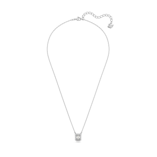 Swarovski Una Pendant, Octagon Cut, White, Rhodium Plated - Image 2