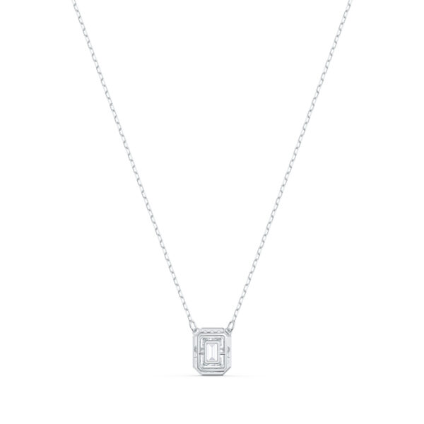 Swarovski Una Pendant, Octagon Cut, White, Rhodium Plated - Image 3