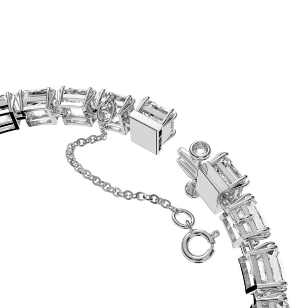 Swarovski Matrix Tennis Bracelet, Square Cut, Small, White, Rhodium Plated - Image 3