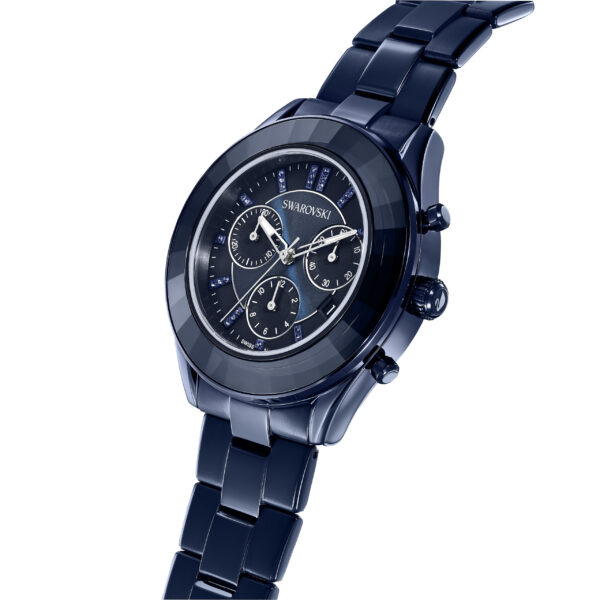 Swarovski Octea Lux Sport Watch, Swiss Made, Metal Bracelet, Blue, Blue Finish - Image 4