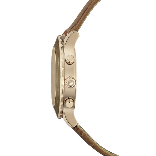 Swarovski Octea Lux Chrono watch, Swiss Made, Leather strap, Brown, Gold-tone finish - Image 5