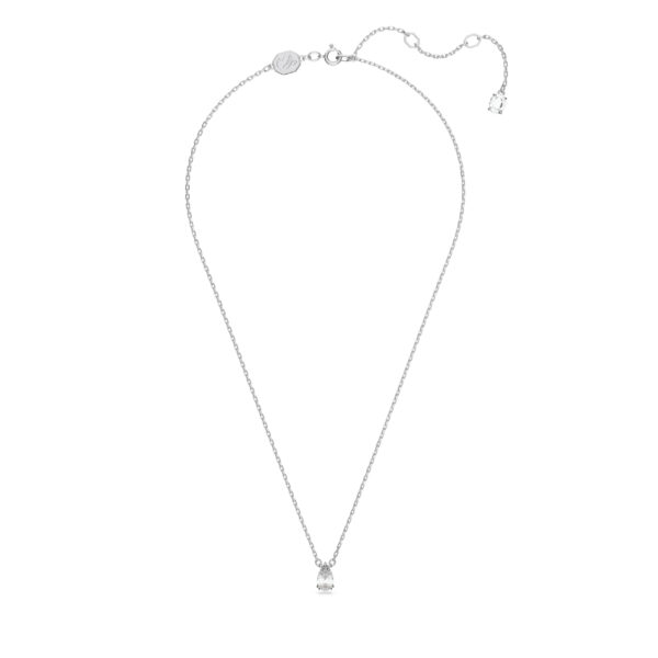 Swarovski Stilla pendant, Pear cut, White, Rhodium plated - Image 2