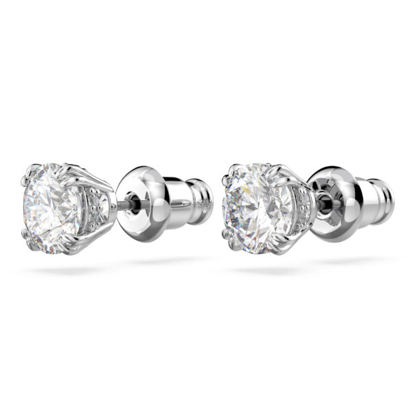 Swarovski Plating Type:rose Gold-Tone Plated Stilla Stud Earrings, Round Cut, White, Rhodium Plated - Image 3