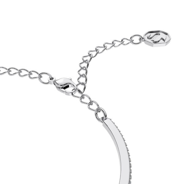 Swarovski Una Bangle, Octagon Cut, Pavé, White, Rhodium Plated - Image 3