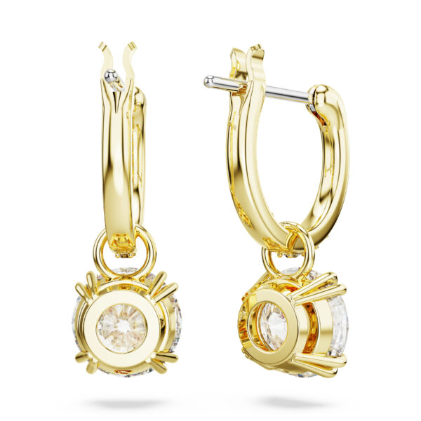 Swarovski Stilla Drop Earrings, Round Cut, White, Gold-tone Plated - Image 4