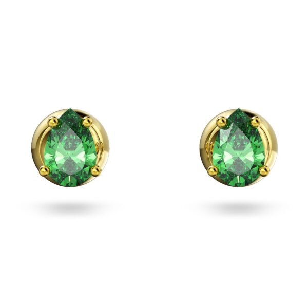 Swarovski Chroma Stud Earrings, Pear Cut, Green, Gold-Tone Plated