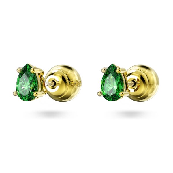 Swarovski Chroma Stud Earrings, Pear Cut, Green, Gold-Tone Plated - Image 3