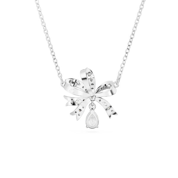 Swarovski Hyperbola necklace, Bow, Small, White, Rhodium plated - Image 4