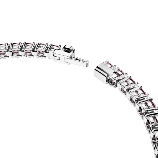 Swarovski Matrix Tennis bracelet, Round cut, Pink, Rhodium plated - Image 3