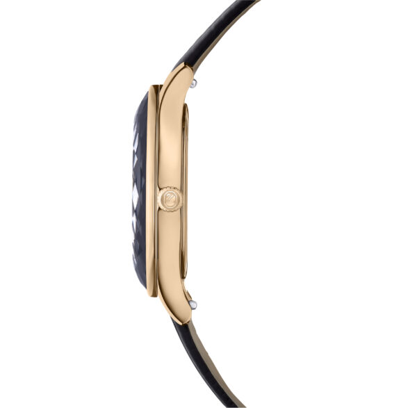 Swarovski Octea Nova Watch, Swiss Made, Leather Strap, Black, Rose Gold-Tone Finish - Image 6