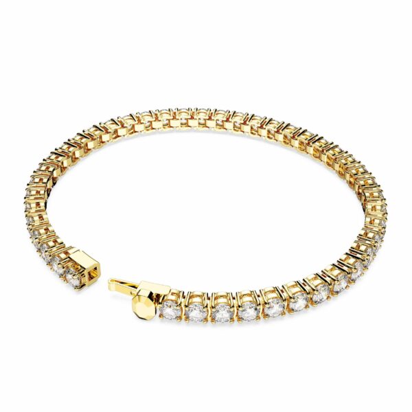 Swarovski Matrix Tennis Bracelet, Round Cut, White, Gold-Tone plated - Image 2