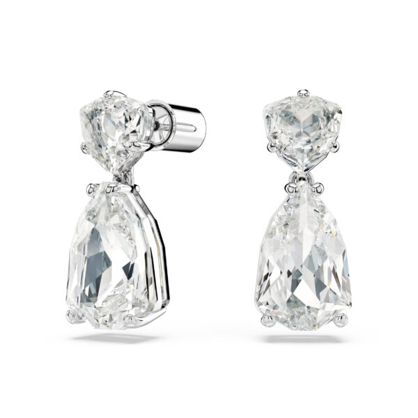 Swarovski Mesmera Drop Earrings, Mixed Cuts, White, Rhodium Plated - Image 2