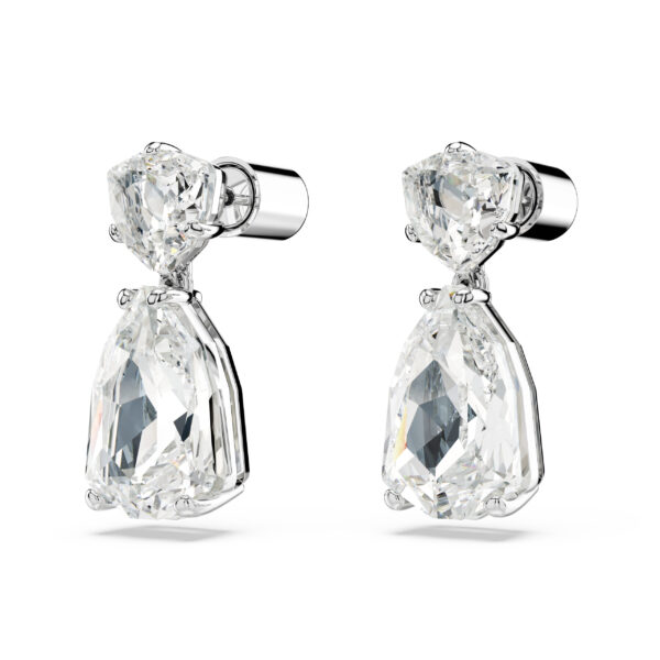 Swarovski Mesmera Drop Earrings, Mixed Cuts, White, Rhodium Plated - Image 3