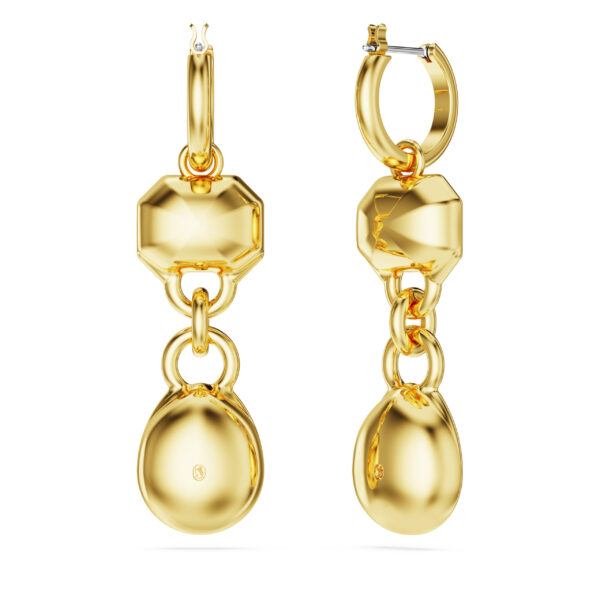 Swarovski Imber drop earrings, Mixed cuts, White, Gold-tone plated - Image 4