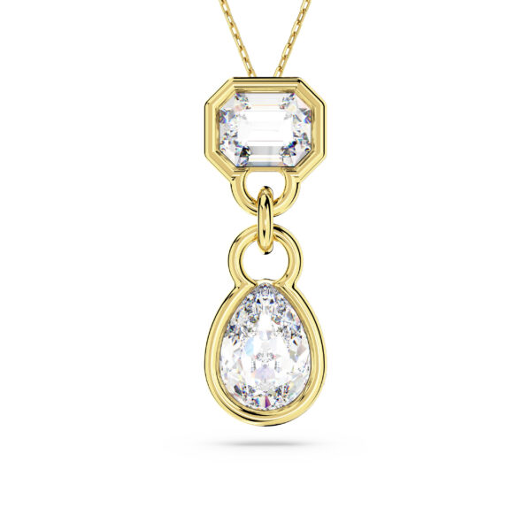 Swarovski Imber pendant, Mixed cuts, White, Gold-tone plated