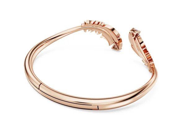 Swarovski Idyllia bangle, Feather, White, Rose gold-tone plated - Image 4