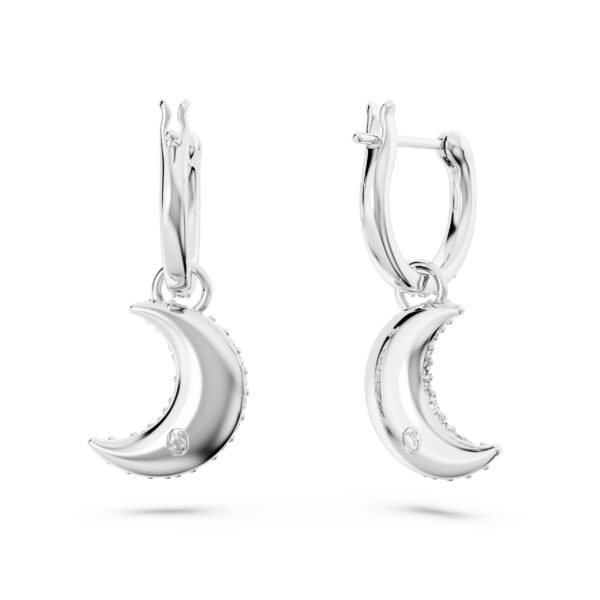 Swarovski Sublima drop earrings, Moon, White, Rhodium plated - Image 4