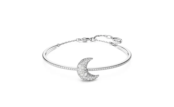 Swarovski Sublima bangle, Moon, White, Rhodium plated