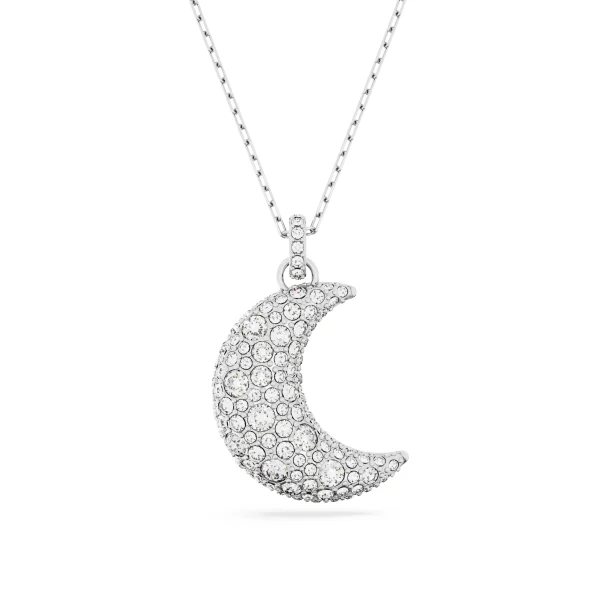 Swarovski Sublima pendant, Moon, White, Rhodium plated