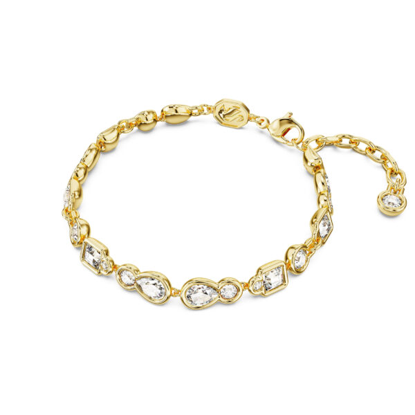 Swarovski Imber Tennis bracelet, Mixed cuts, White, Gold-tone plated - Image 2