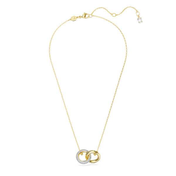 Swarovski Dextera pendant, Interlocking loop, White, Gold-tone plated - Image 2