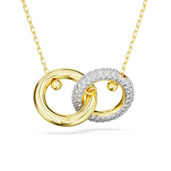 Swarovski Dextera pendant, Interlocking loop, White, Gold-tone plated - Image 4