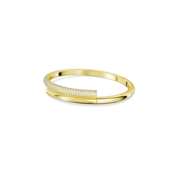 Swarovski Dextera bangle, Magnetic closure, White, Gold-tone plated - Image 2