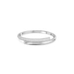 Swarovski Dextera bangle, Magnetic closure, White, Rhodium plated