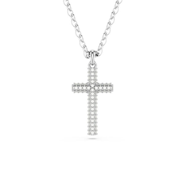 Swarovski Insigne pendant, Pavé, Cross, White, Rhodium plated