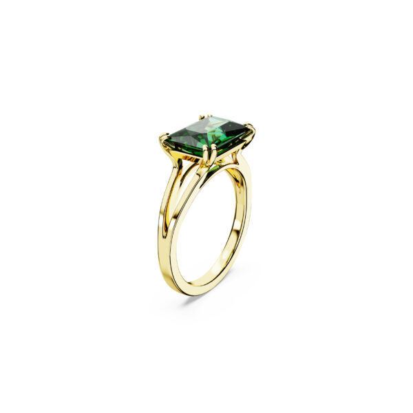 Swarovski Stilla Cocktail Ring, Rectangular Cut, Green, Gold-tone Plated - Image 2