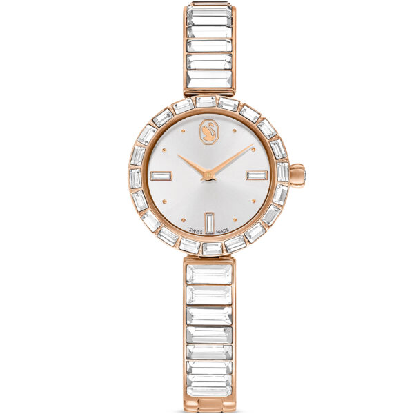 Swarovski Matrix Bangle watch, Swiss Made, Crystal bracelet, Rose gold tone, Rose gold-tone finish