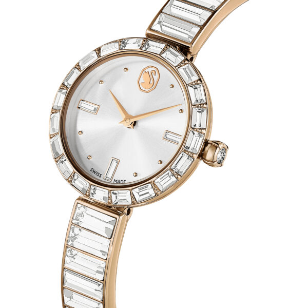 Swarovski Matrix Bangle watch, Swiss Made, Crystal bracelet, Rose gold tone, Rose gold-tone finish - Image 4